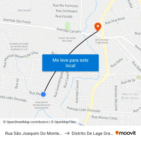 Rua Ilhéus, 42 - Caruaru to Distrito De Lage Grande map