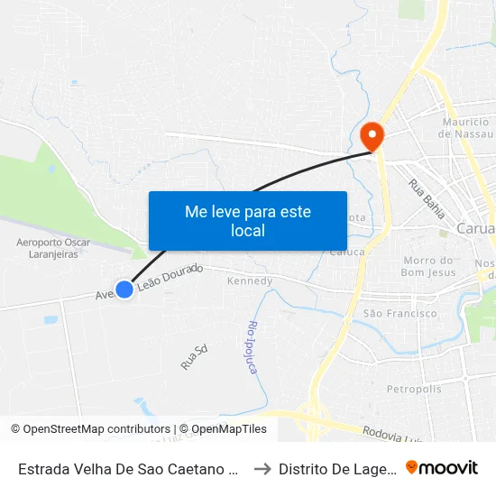 Estrada Velha De Sao Caetano Dist Indust, 54 to Distrito De Lage Grande map