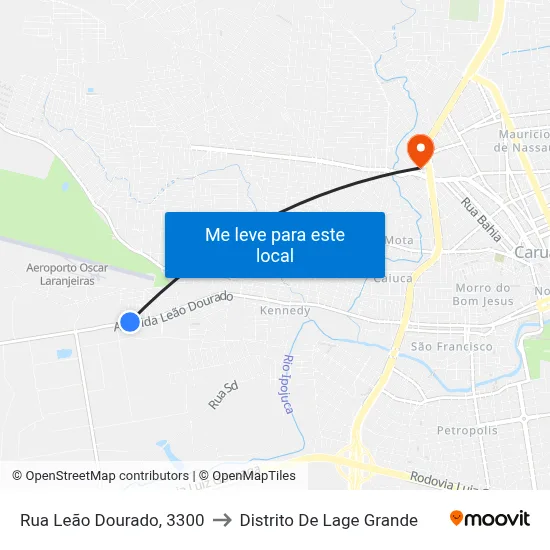 Rua Leão Dourado, 3300 to Distrito De Lage Grande map