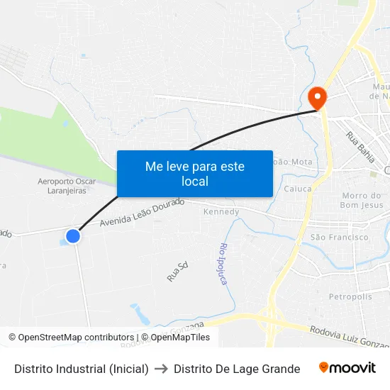 Distrito Industrial (Inicial) to Distrito De Lage Grande map