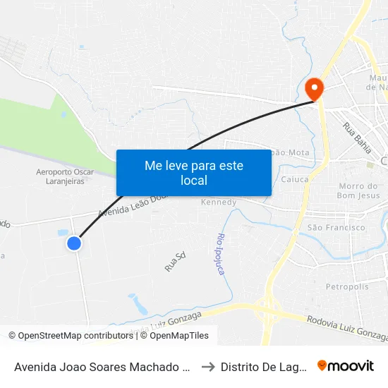 Avenida Joao Soares Machado Dist Indust, 300 to Distrito De Lage Grande map