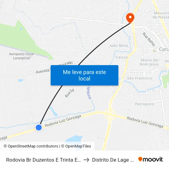 Rodovia Br Duzentos E Trinta E Dois, 480 to Distrito De Lage Grande map