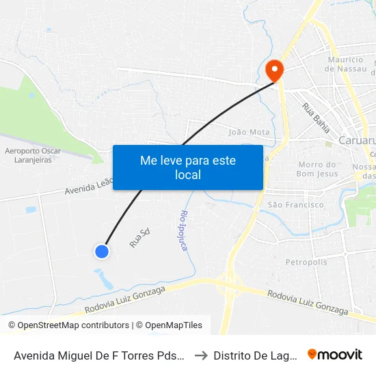 Avenida Miguel De F Torres Pdsa Modulo I, 700 to Distrito De Lage Grande map