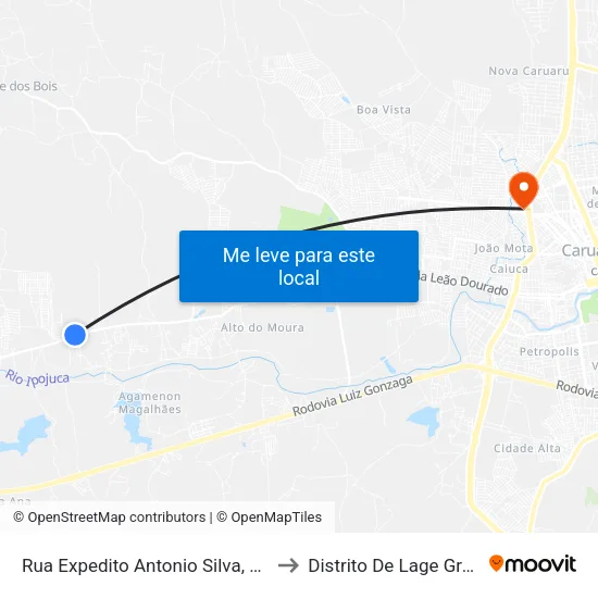 Rua Expedito Antonio Silva, 13600 to Distrito De Lage Grande map