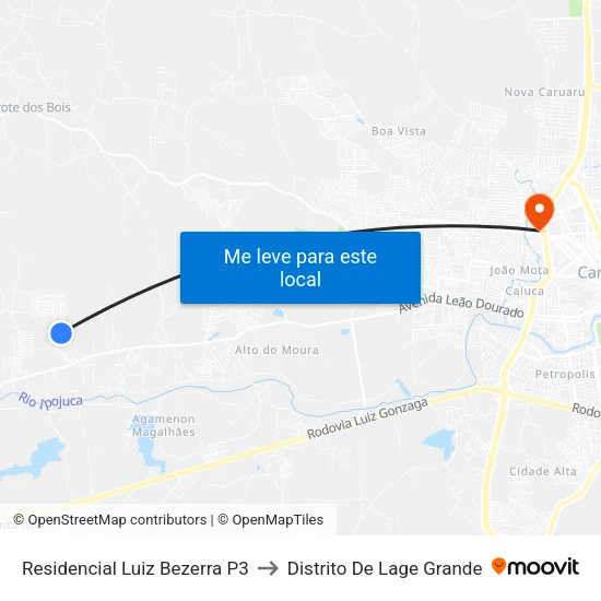 Residencial Luiz Bezerra P3 to Distrito De Lage Grande map