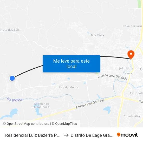 Residencial Luiz Bezerra P002 to Distrito De Lage Grande map