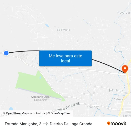 Estrada Maniçoba, 3 to Distrito De Lage Grande map