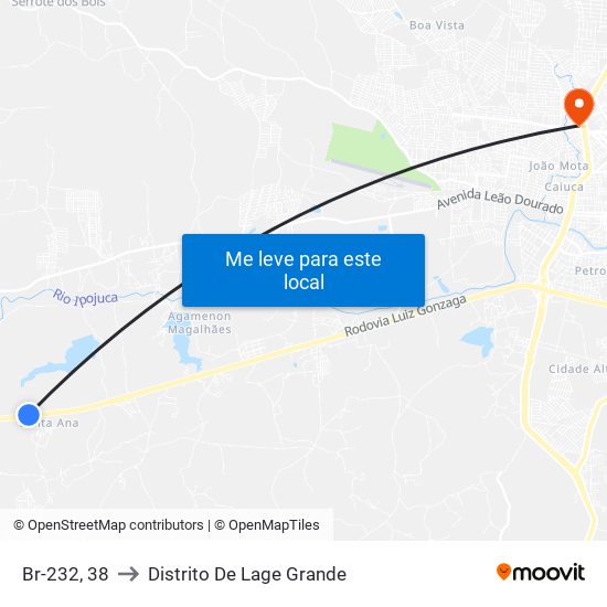 Br-232, 38 to Distrito De Lage Grande map
