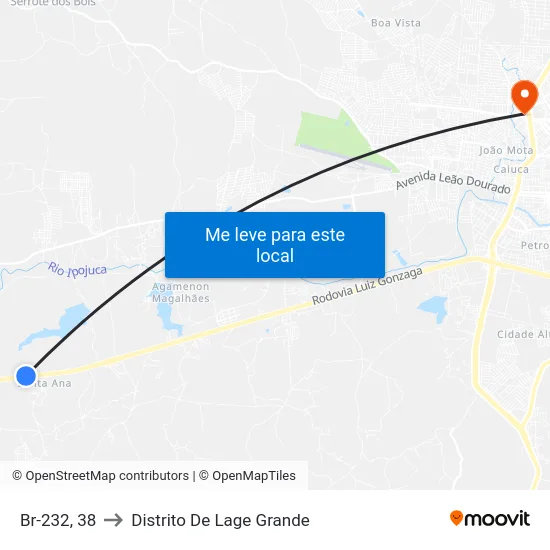Br-232, 38 to Distrito De Lage Grande map