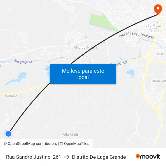 Rua Sandro Justino, 261 to Distrito De Lage Grande map