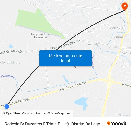 Rodovia Br Duzentos E Trinta E Dois, 489 to Distrito De Lage Grande map