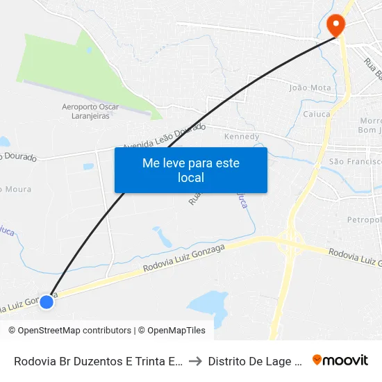 Rodovia Br Duzentos E Trinta E Dois, 463 to Distrito De Lage Grande map
