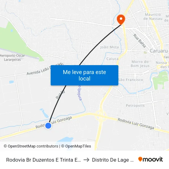 Rodovia Br Duzentos E Trinta E Dois, 463 to Distrito De Lage Grande map