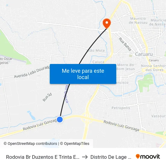 Rodovia Br Duzentos E Trinta E Dois, 463 to Distrito De Lage Grande map