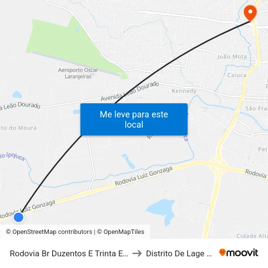Rodovia Br Duzentos E Trinta E Dois, 510 to Distrito De Lage Grande map