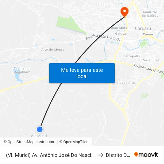 (Vl. Murici) Av. Antônio José Do Nascimento, 1000 | Cmei José Ailton Nascimento to Distrito De Lage Grande map