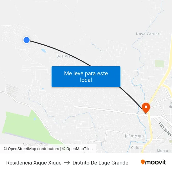 Residencia Xique Xique to Distrito De Lage Grande map