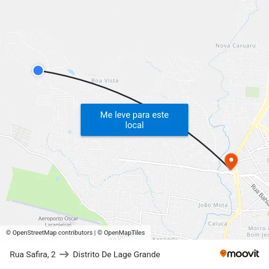Rua Safira, 2 to Distrito De Lage Grande map