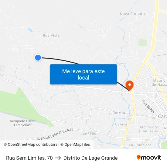 Rua Sem Limites, 70 to Distrito De Lage Grande map