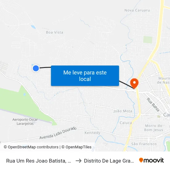 Rua Um Res Joao Batista, 480 to Distrito De Lage Grande map