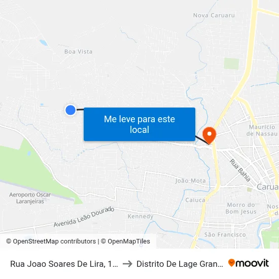 Rua Joao Soares De Lira, 197 to Distrito De Lage Grande map