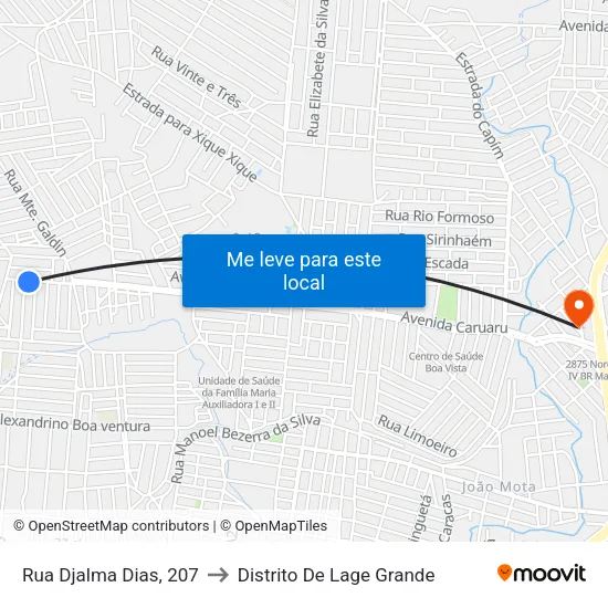 Rua Djalma Dias, 207 to Distrito De Lage Grande map
