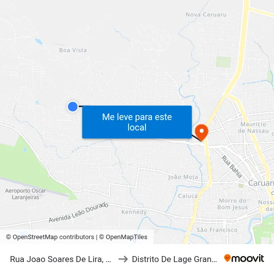 Rua Joao Soares De Lira, 17 to Distrito De Lage Grande map