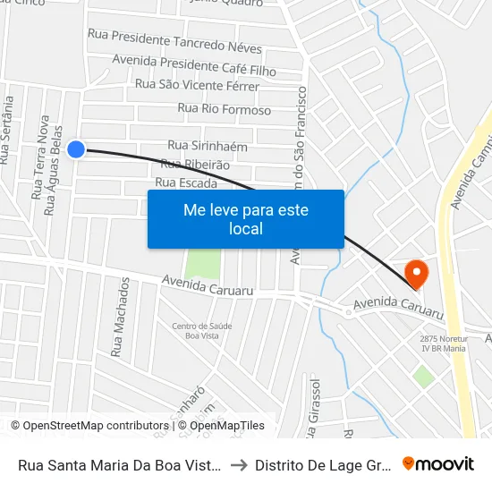 Rua Santa Maria Da Boa Vista, 135 to Distrito De Lage Grande map