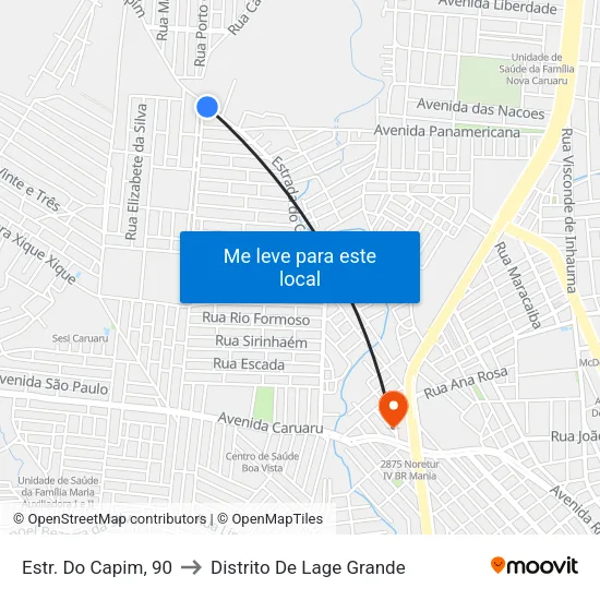 Avenida João Soares De Lira, 855 - Caruaru to Distrito De Lage Grande map