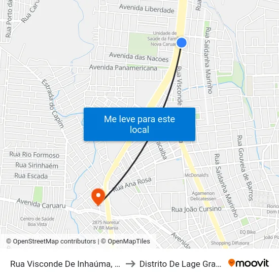 Rua Visconde De Inhaúma, 248 to Distrito De Lage Grande map