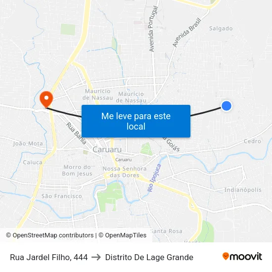 Rua Jardel Filho, 444 to Distrito De Lage Grande map