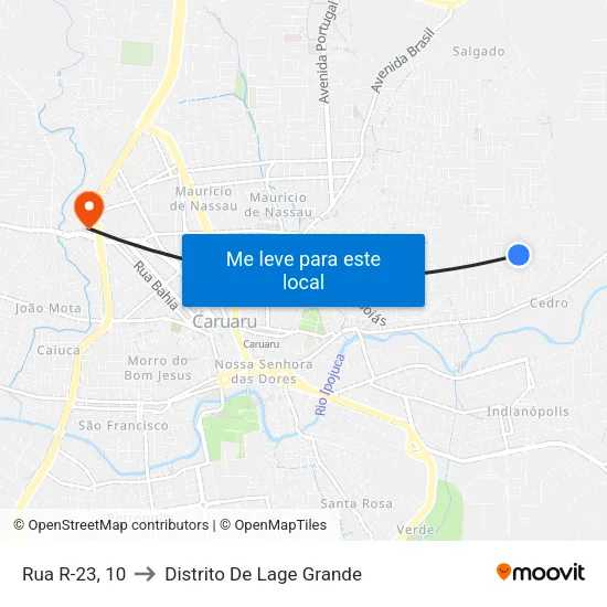 Rua R-23, 10 to Distrito De Lage Grande map