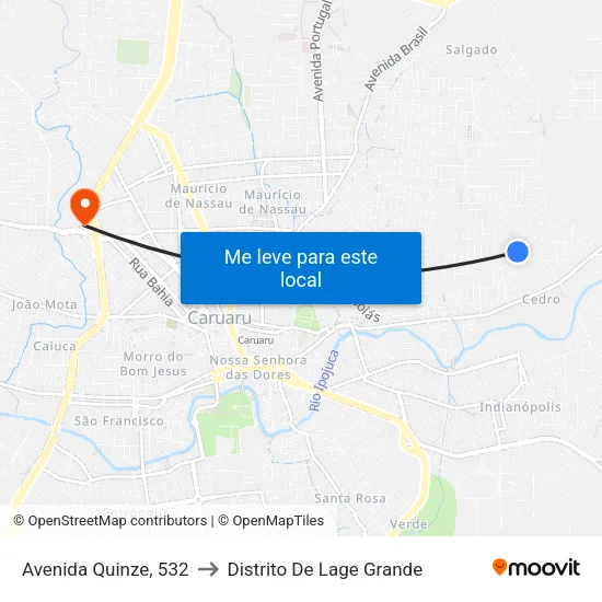 Avenida Quinze, 532 to Distrito De Lage Grande map