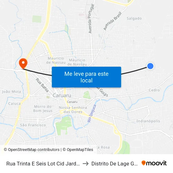 Rua Trinta E Seis Lot Cid Jardim, 110 to Distrito De Lage Grande map