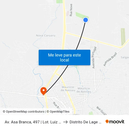 Av. Asa Branca, 497 | Lot. Luiz Gonzaga to Distrito De Lage Grande map