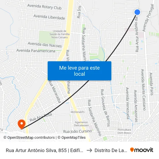 Rua Artur Antônio Silva, 855 | Edifício Mediterrâneo Club to Distrito De Lage Grande map