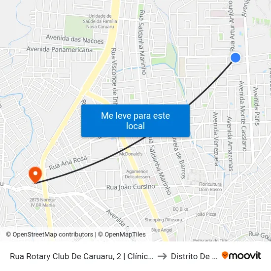 Rua Rotary Club De Caruaru, 2 | Clínica Escola De Fisioterapia Aces-Unita to Distrito De Lage Grande map