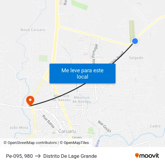 Pe-095, 980 to Distrito De Lage Grande map