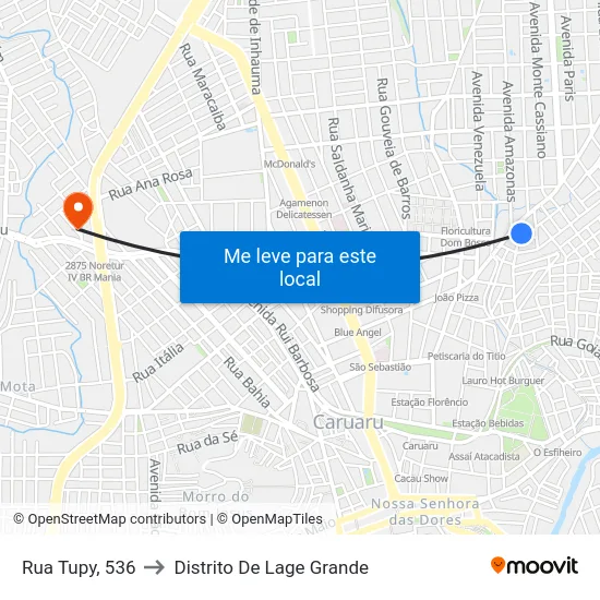Rua Tupy, 536 to Distrito De Lage Grande map