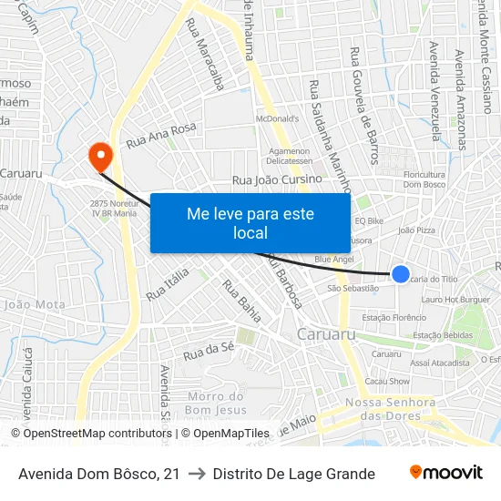 Avenida Dom Bôsco, 21 to Distrito De Lage Grande map