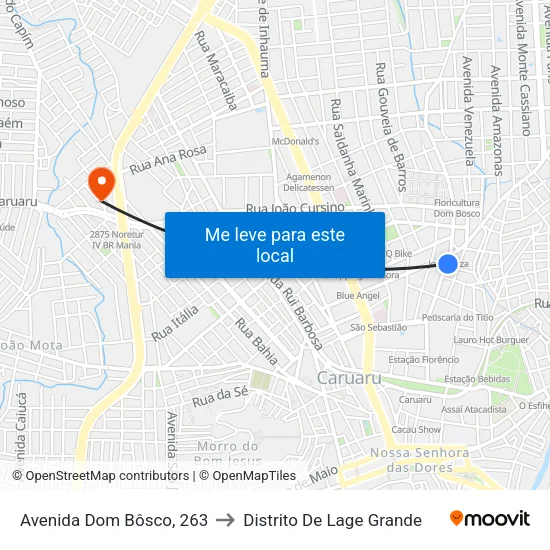 Avenida Dom Bôsco, 263 to Distrito De Lage Grande map