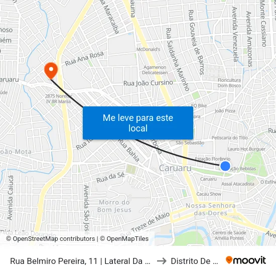 Rua Belmiro Pereira, 11 | Lateral Da 8º Delegacia De Serviço Militar to Distrito De Lage Grande map