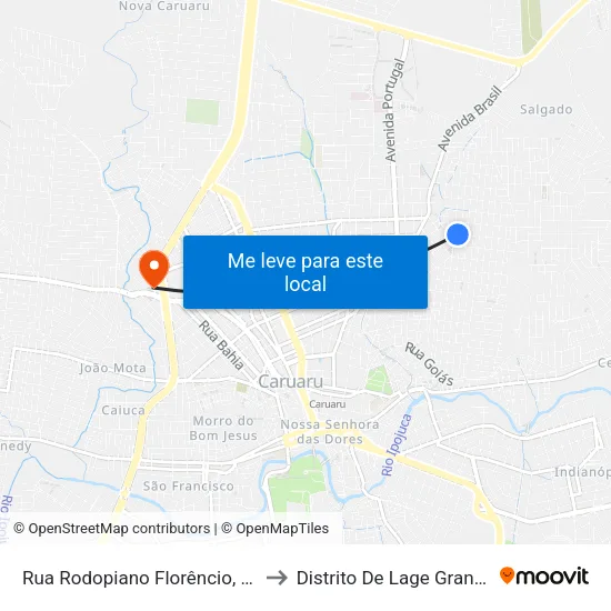 Rua Rodopiano Florêncio, 23 to Distrito De Lage Grande map