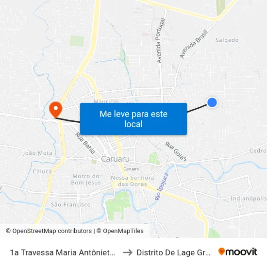 1a Travessa Maria Antônieta, 849 to Distrito De Lage Grande map