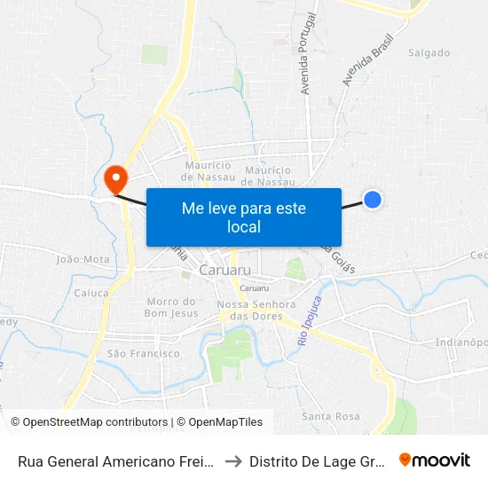 Rua General Americano Freire, 45 to Distrito De Lage Grande map