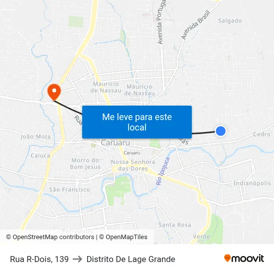 Rua R-Dois, 139 to Distrito De Lage Grande map