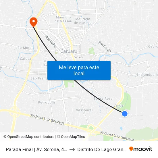 Parada Final | Av. Serena, 429 to Distrito De Lage Grande map