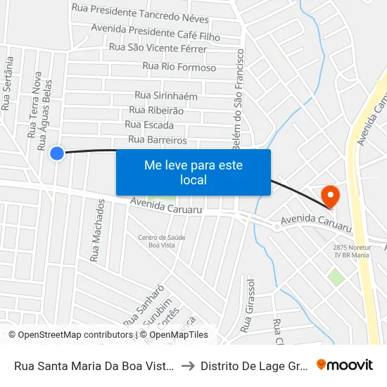 Rua Santa Maria Da Boa Vista, 306 to Distrito De Lage Grande map
