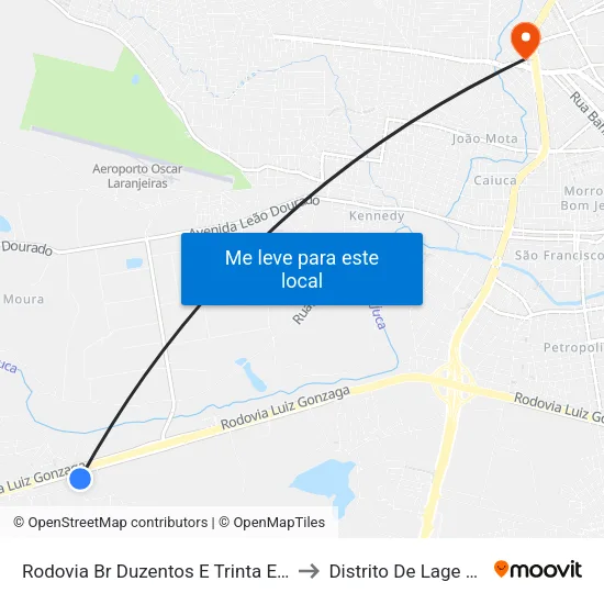 Rodovia Br Duzentos E Trinta E Dois, 351 to Distrito De Lage Grande map