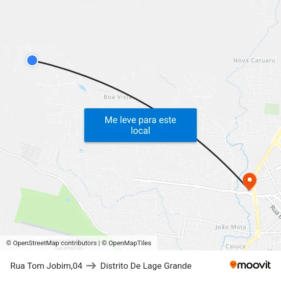 Rua Tom Jobim,04 to Distrito De Lage Grande map